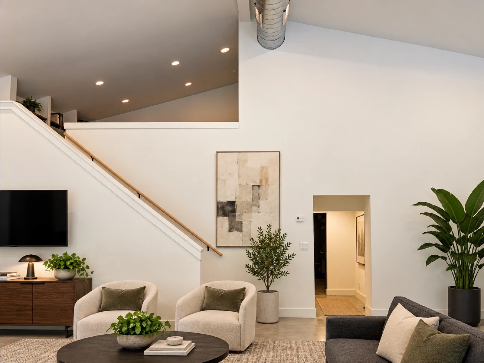 Lounge and loft above